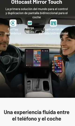 Ottocast Mirror Touch CarPlay Inalámbrico.