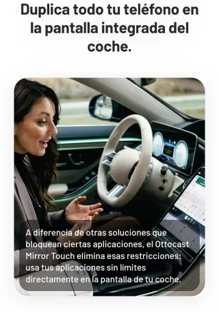 Ottocast Mirror Touch CarPlay Inalámbrico.