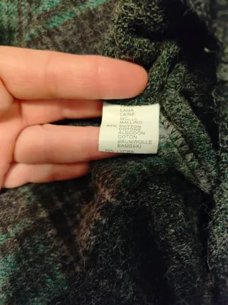 Vestido de manga larga con estampado de cuadros