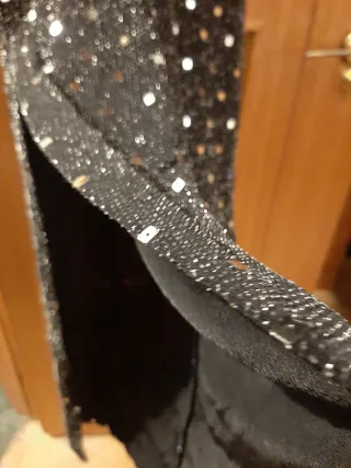 Vestido de fiesta largo: lentejuelas plateadas !!!