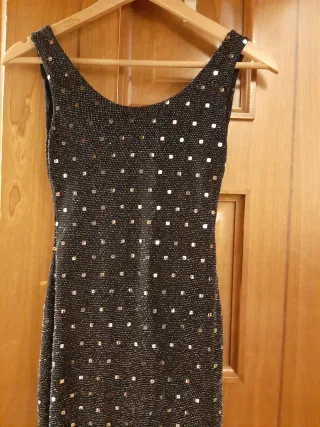 Vestido de fiesta largo: lentejuelas plateadas !!!