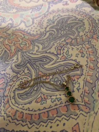 Colgante Plata Cadena Esmeralda