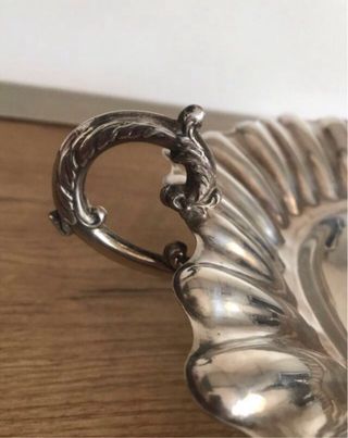 Frutero de metal plateado años 70