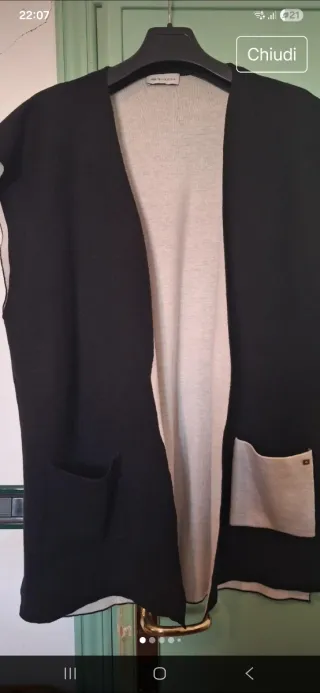 Gilet nero e panna