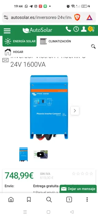 Inversor Victron Phoenix Compact 24V 1600VA