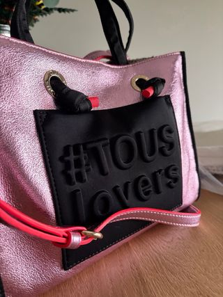 Bolso Tous bandolera rosa y negro