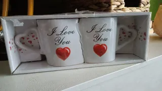 Coppie Tazze I Love You Cuore Porcellana