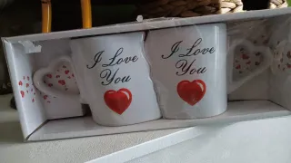 Coppie Tazze I Love You Cuore Porcellana