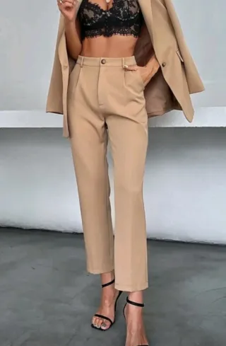 SHEIN - Pantalones de vestir beige