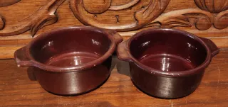 Juego de 2 cuencos de barro marrones