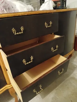 Aparador antiguo madera negro y marrón