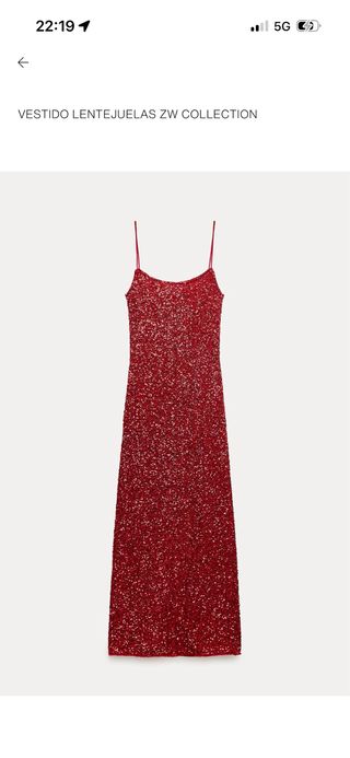 Vestido lentejuelas rojo.