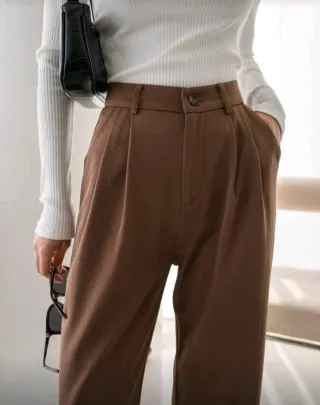 SHEIN - Pantalones de vestir marrones
