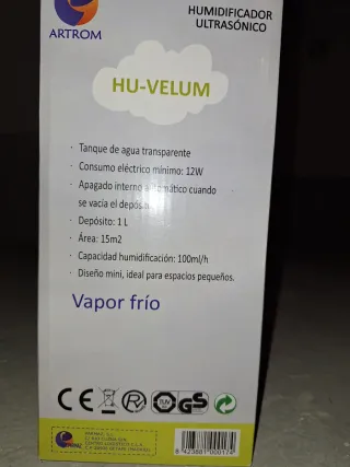 Humidificador Ultrasónico Artrom HU-VELUM,2/3 usos