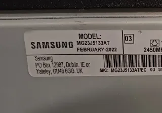 Microondas Samsung 23L Negro