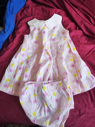 Vestido y braguita niña lunares