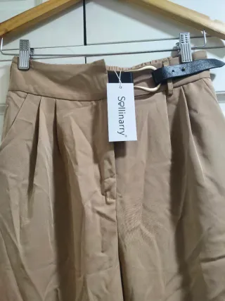 SOLLINARRY - Pantalones de pinzas beige