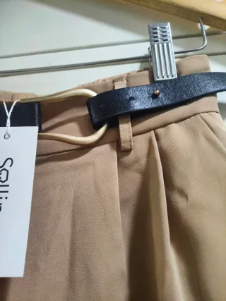 SOLLINARRY - Pantalones de pinzas beige
