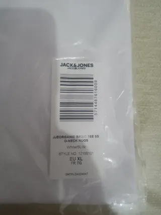 Camiseta Jack & Jones Blanca Talla XL