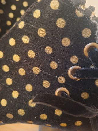 Stivaletti "Angeli Inquieti" neri con pois oro