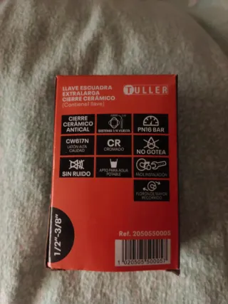 Llave de escuadra Tuller 1/2-3/8