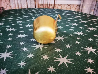 Cazo Cobre Macizo Antiguo con Sello