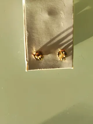 Pendientes Corazón Oro y Circonitas