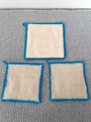 3 Originais Pegas de Cozinha Bordadas artesanais