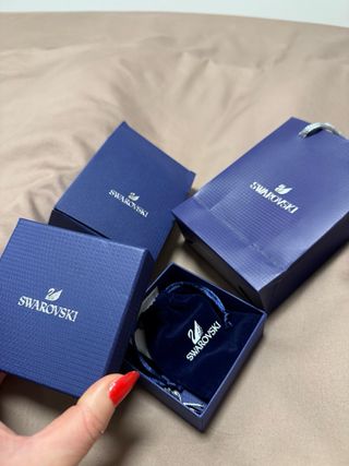 Anillo Swarovski Baño Oro Rosa