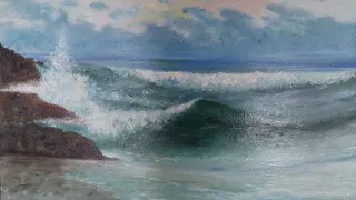 Obra al óleo: Paisaje marino