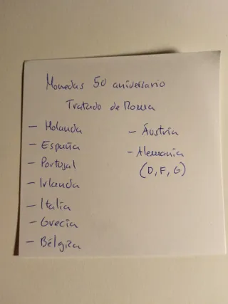 Monedas 2 Euros Tratado de Roma