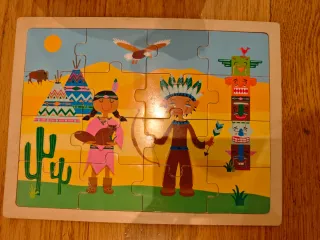 Puzzle madera 16 piezas nativos americanos