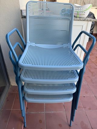 Pack de 4 Silla IKEA TORPARÖ gris-azul