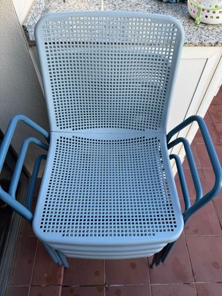 Pack de 4 Silla IKEA TORPARÖ gris-azul