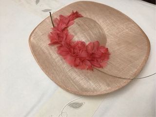 Pamela rosa con flores de plumas