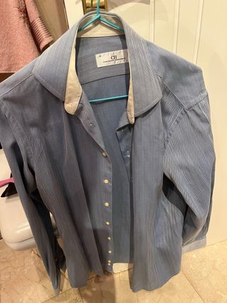 Camisa Carolina Herrera Azul y Blanca