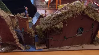 Presepe presepio artigianale con luci