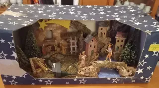 Presepe presepio artigianale con luci