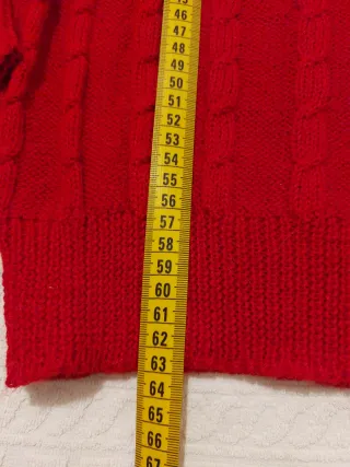 Maglione Lana Rosso Trecce Tg L