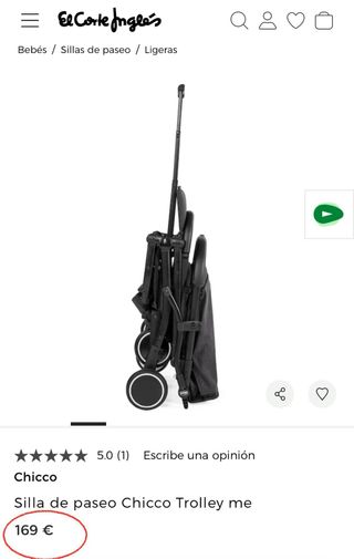 Silla de paseo Chicco (con su caja original)