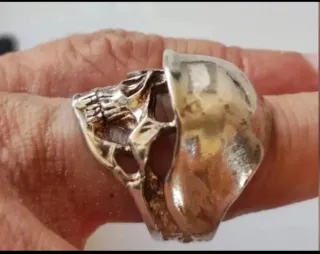 Anillos Plata Ley Calavera y Nácar