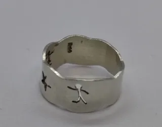 Anillos Plata Ley Calavera y Nácar