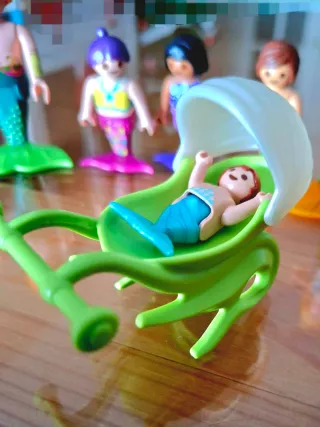 Playmobil Familia de Sirenas con carro para bebé