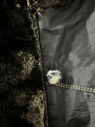 Abrigo negro Verse con cuello de pelo