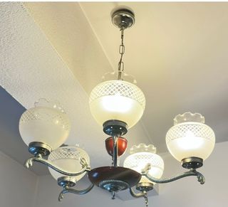 Juego de lámparas clásicas metal y cristal