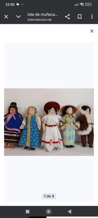 Lote 5 Muñecas del mundo de ceramica