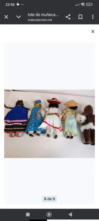 Lote 5 Muñecas del mundo de ceramica