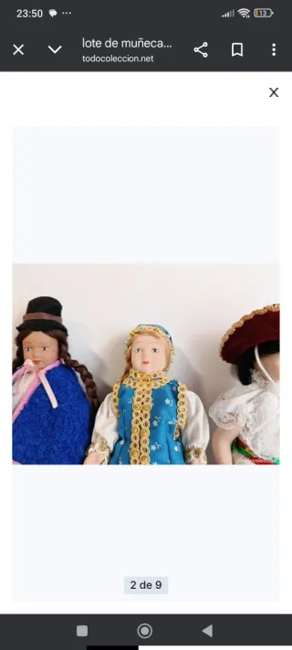 Lote 5 Muñecas del mundo de ceramica