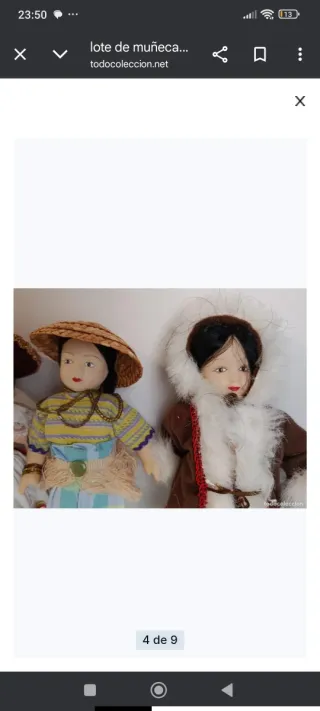 Lote 5 Muñecas del mundo de ceramica