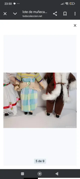 Lote 5 Muñecas del mundo de ceramica